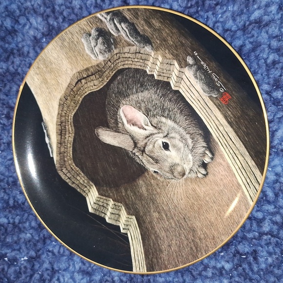 🐇 Moments Rest rabbit collectors plate. Babes in the Woods Collection. Like new - Picture 7 of 8